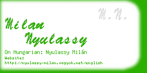 milan nyulassy business card